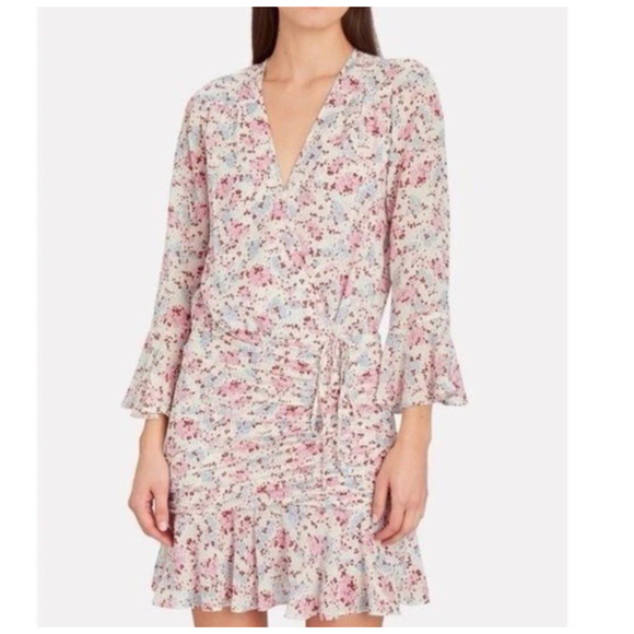 Veronica Beard Sean Floral Silk Rouched Dress 4
